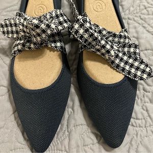 Rothys Ink Gingham Mary Janes